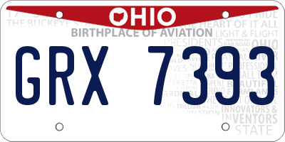 OH license plate GRX7393