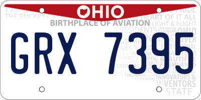 OH license plate GRX7395