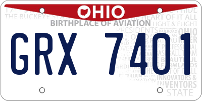 OH license plate GRX7401