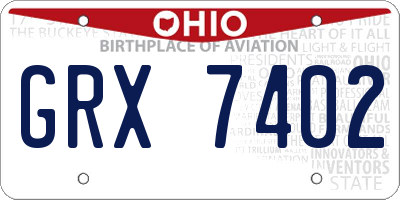 OH license plate GRX7402