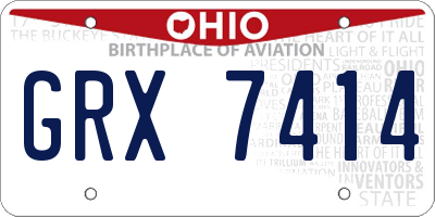 OH license plate GRX7414