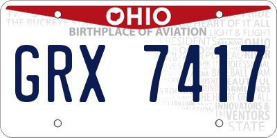 OH license plate GRX7417