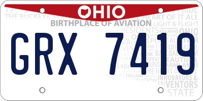 OH license plate GRX7419