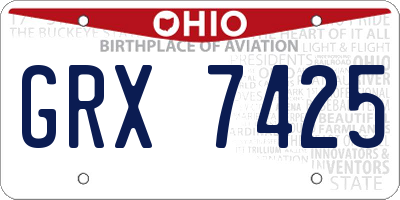 OH license plate GRX7425