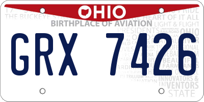 OH license plate GRX7426