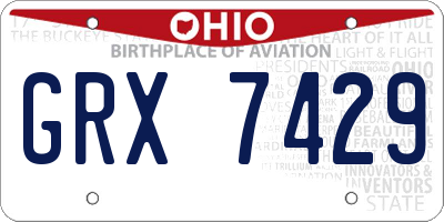 OH license plate GRX7429