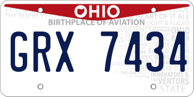 OH license plate GRX7434