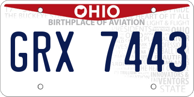 OH license plate GRX7443