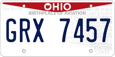 OH license plate GRX7457