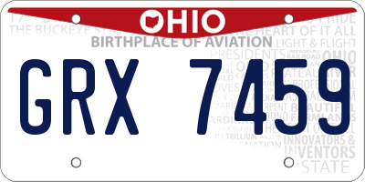 OH license plate GRX7459