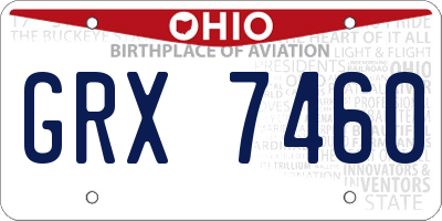OH license plate GRX7460