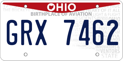 OH license plate GRX7462