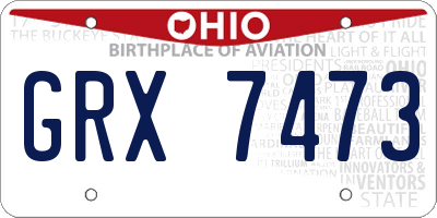 OH license plate GRX7473