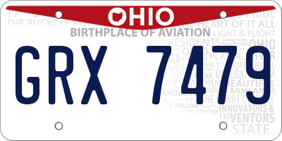 OH license plate GRX7479