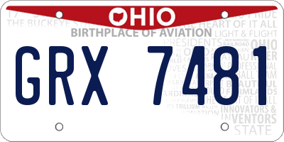 OH license plate GRX7481