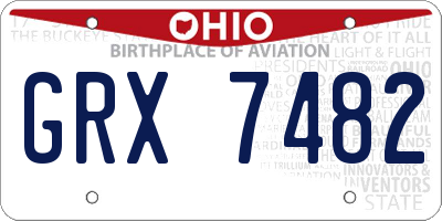 OH license plate GRX7482