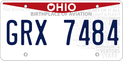 OH license plate GRX7484