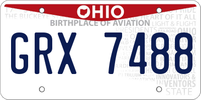 OH license plate GRX7488