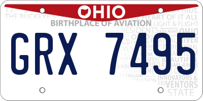 OH license plate GRX7495