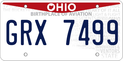 OH license plate GRX7499