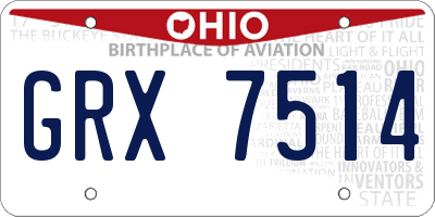 OH license plate GRX7514