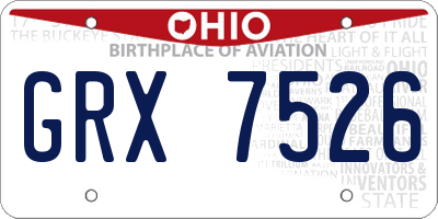 OH license plate GRX7526