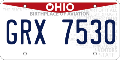 OH license plate GRX7530