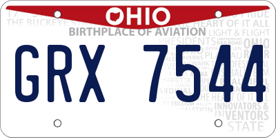 OH license plate GRX7544