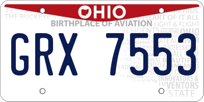 OH license plate GRX7553