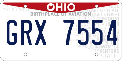 OH license plate GRX7554