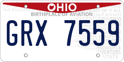 OH license plate GRX7559