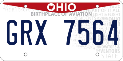OH license plate GRX7564