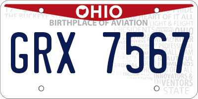OH license plate GRX7567