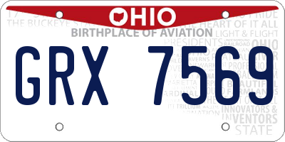 OH license plate GRX7569