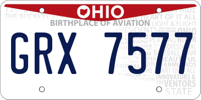 OH license plate GRX7577