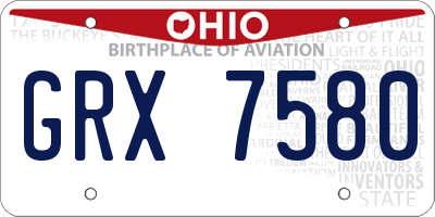 OH license plate GRX7580