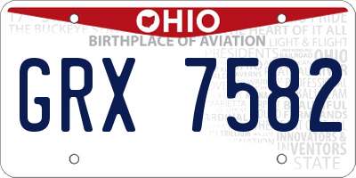 OH license plate GRX7582