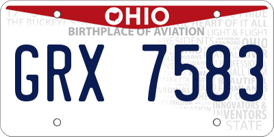 OH license plate GRX7583