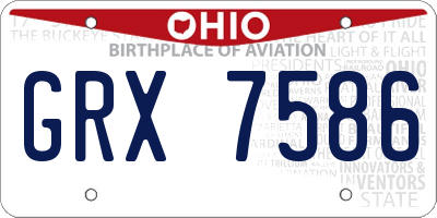 OH license plate GRX7586