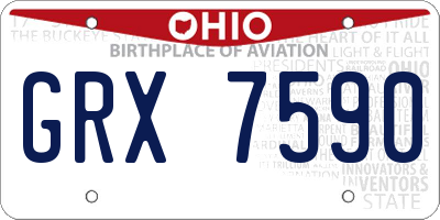 OH license plate GRX7590