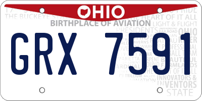 OH license plate GRX7591