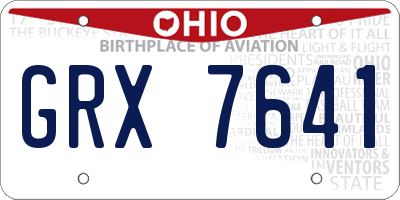 OH license plate GRX7641