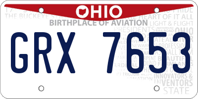 OH license plate GRX7653