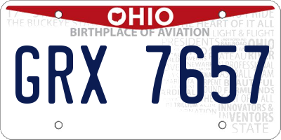 OH license plate GRX7657