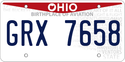 OH license plate GRX7658