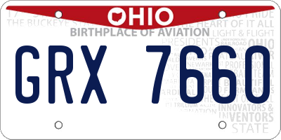 OH license plate GRX7660