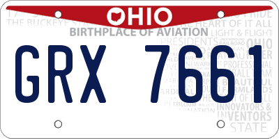 OH license plate GRX7661