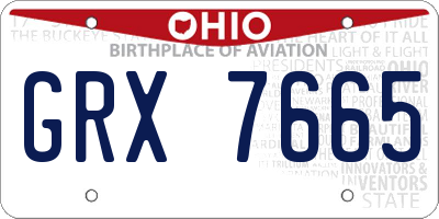 OH license plate GRX7665
