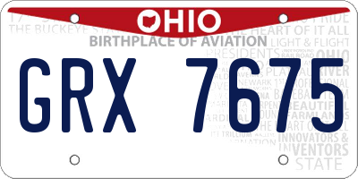 OH license plate GRX7675