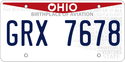 OH license plate GRX7678